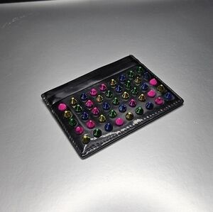 Christian Louboutin Black Patent Leather Card Holder/Card Case Wallet & Dust Bag
